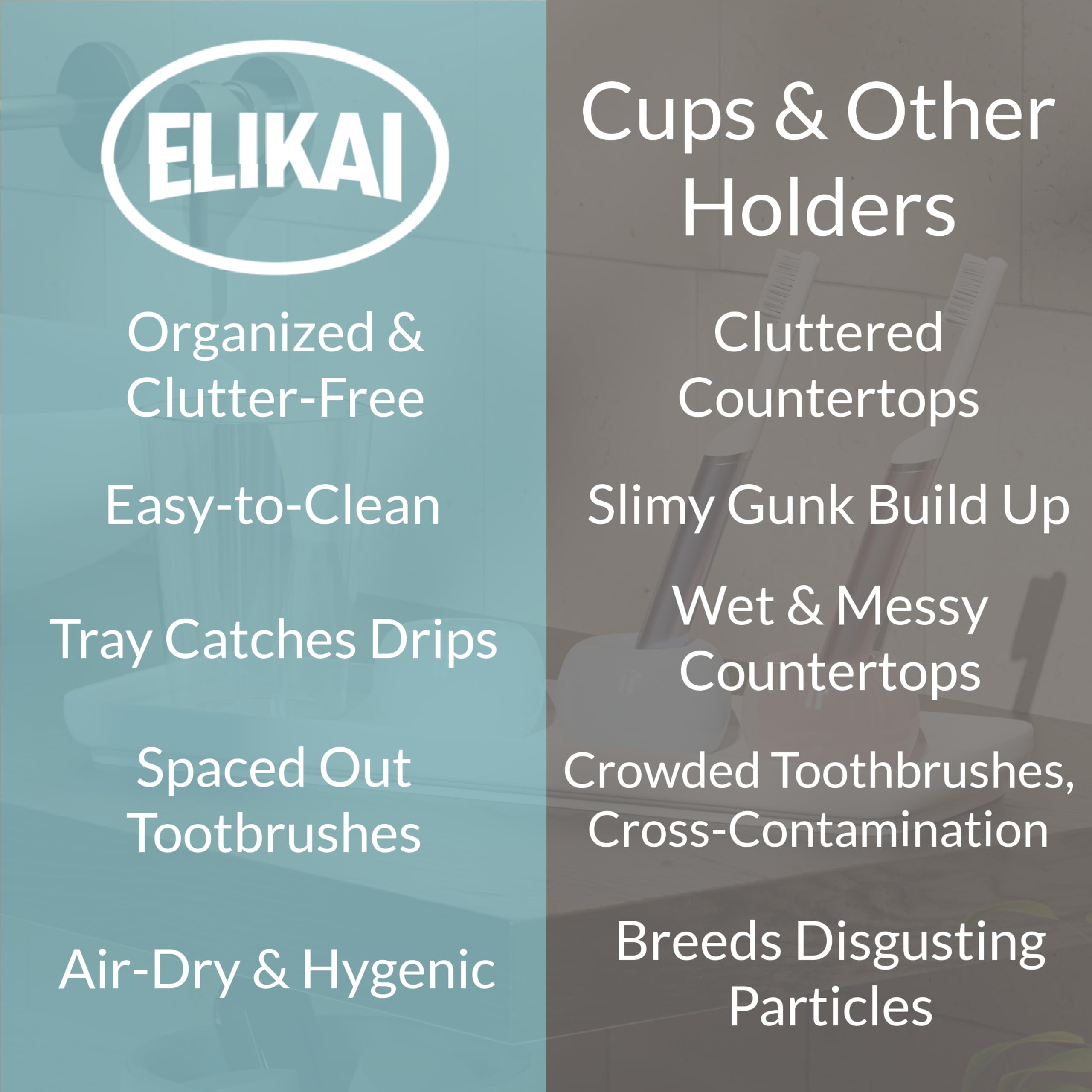 Ceramic Toothbrush Holder With Tray For Bathroom Countertop, Small Toothbrush Holder Stand With Toothpaste Holder, Standing Toot